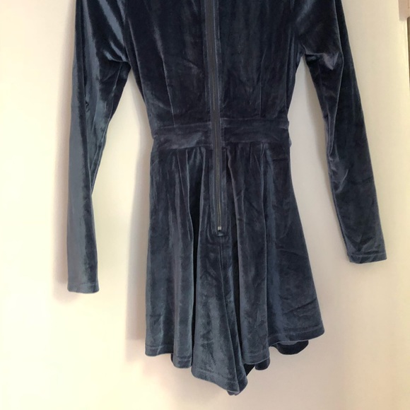 Plunge Front Playsuit in Soft Velvet - Picture 4 of 5